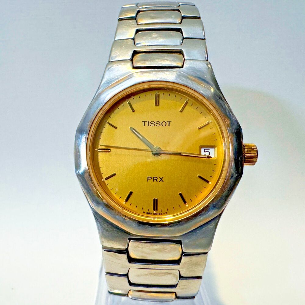 1978 Men's Tissot PRX P580 W 35mm Sapphire Steel + Gold Dial Original Parts